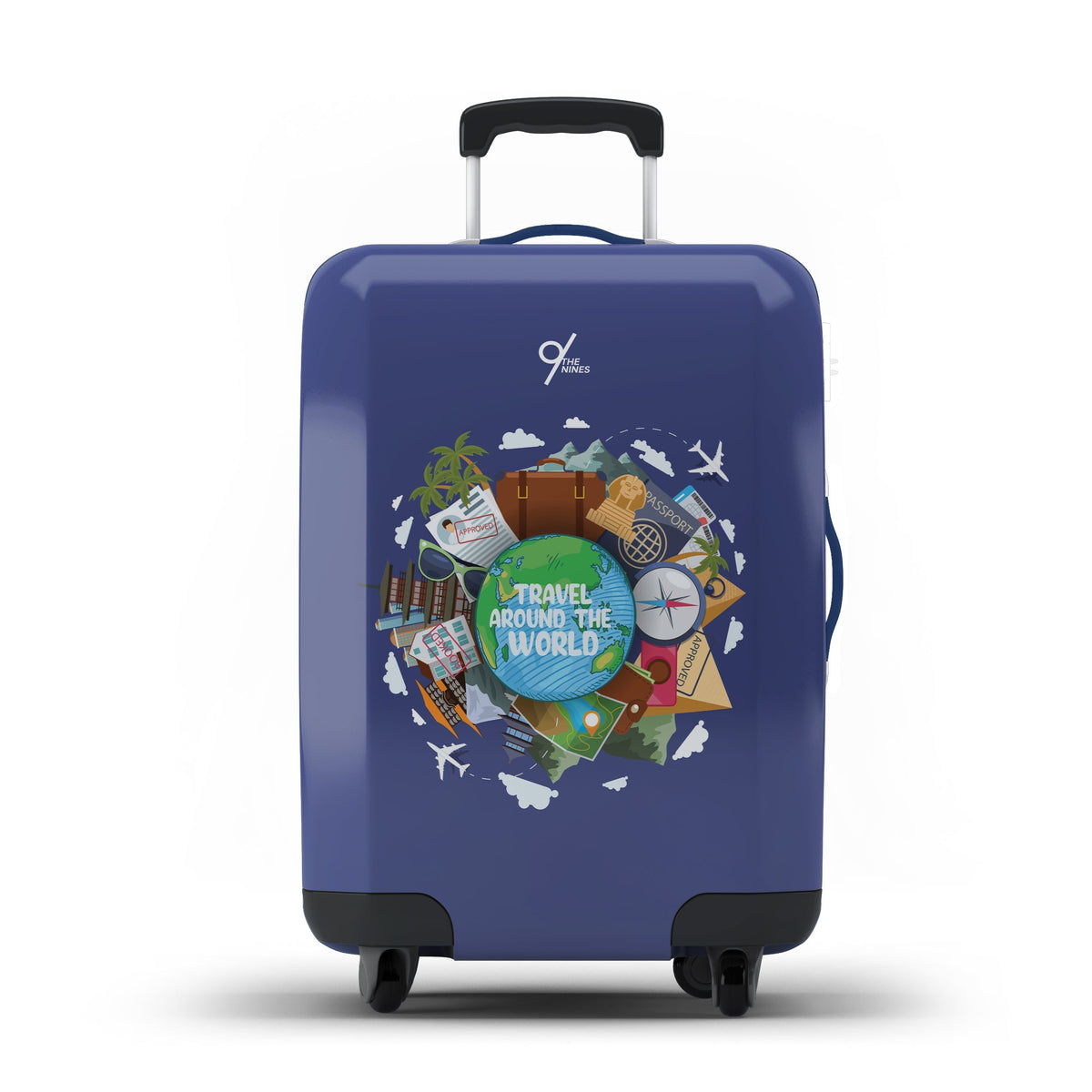 The Nines Travel Around The World Blue Luggage Cover