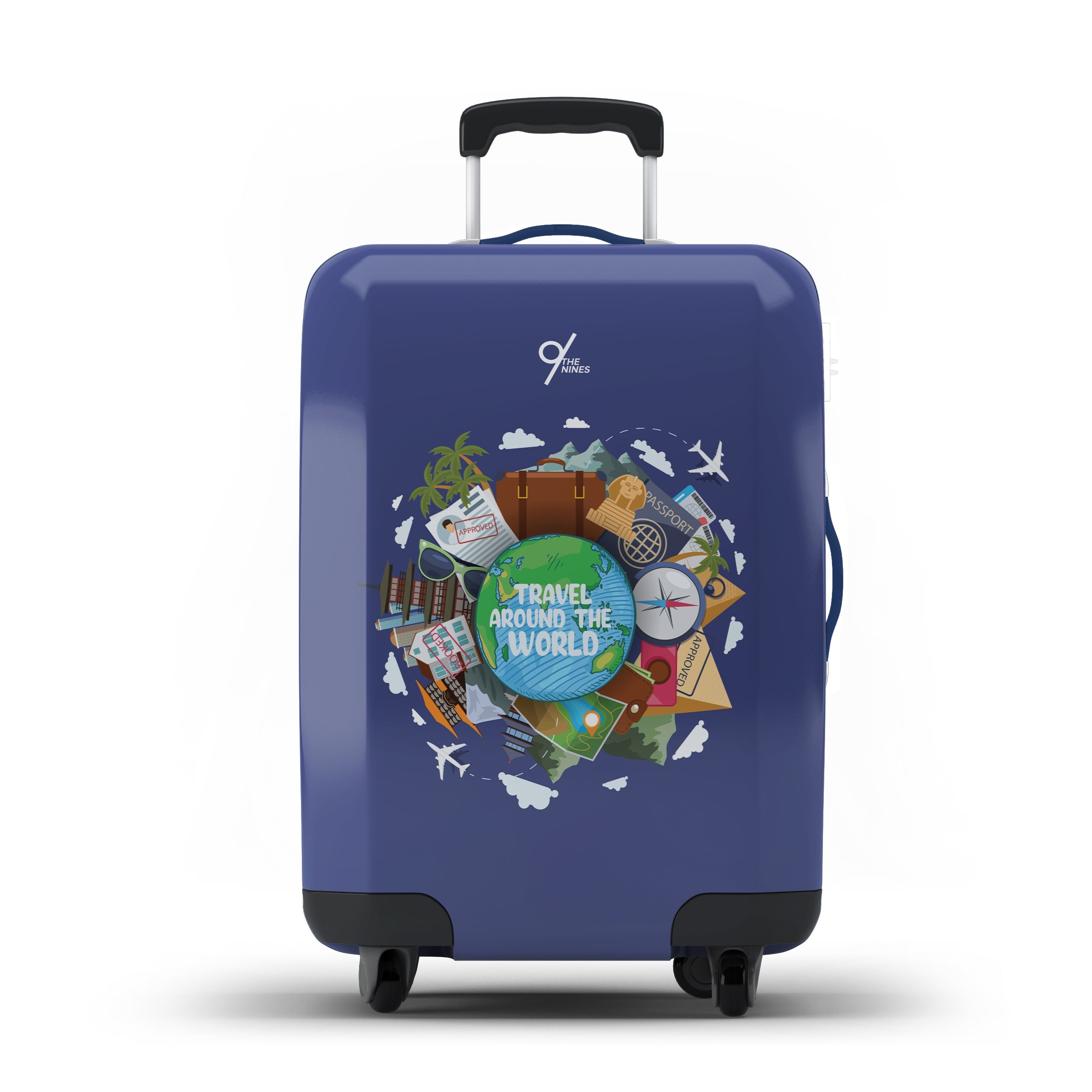 The Nines "Travel Around The World" Blue Luggage Cover